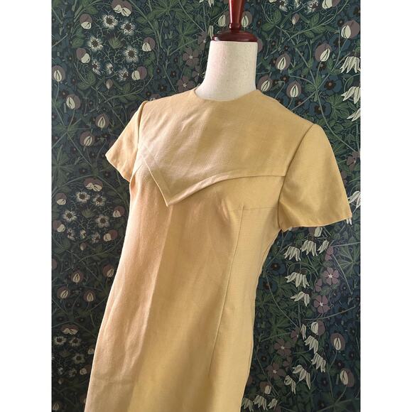 Beige linen shift dress, size M - Picture 5 of 6